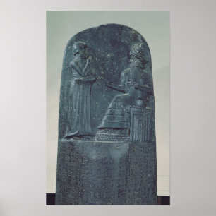 Poster Chiffre de soulagement de Dieu Shamash dictant des
