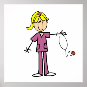 Poster Chiffre femelle blond T-shirts de bâton