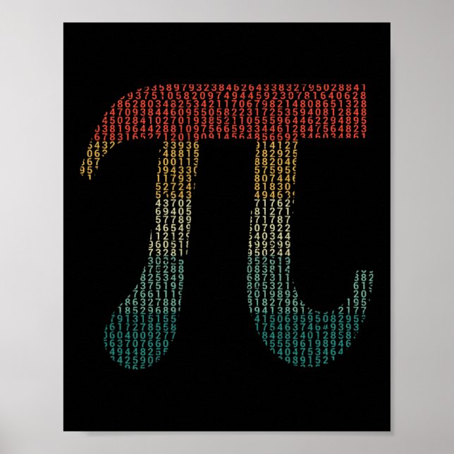 Poster Chiffres de Pi dans les nombres du code source Pi  (Devant)