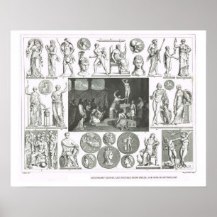Poster Chiffres légendaires de la mythologie grecque et
