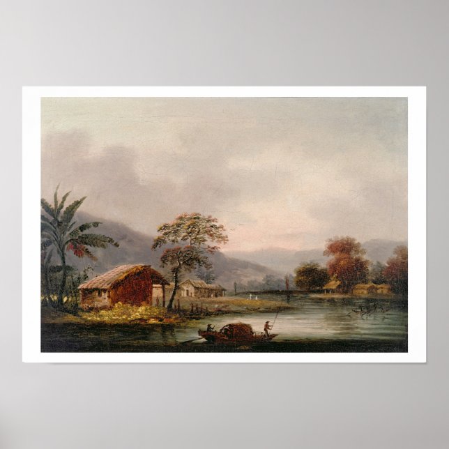 Poster Chiffres qui guident un Sampan autour d'un pli dan (Devant)