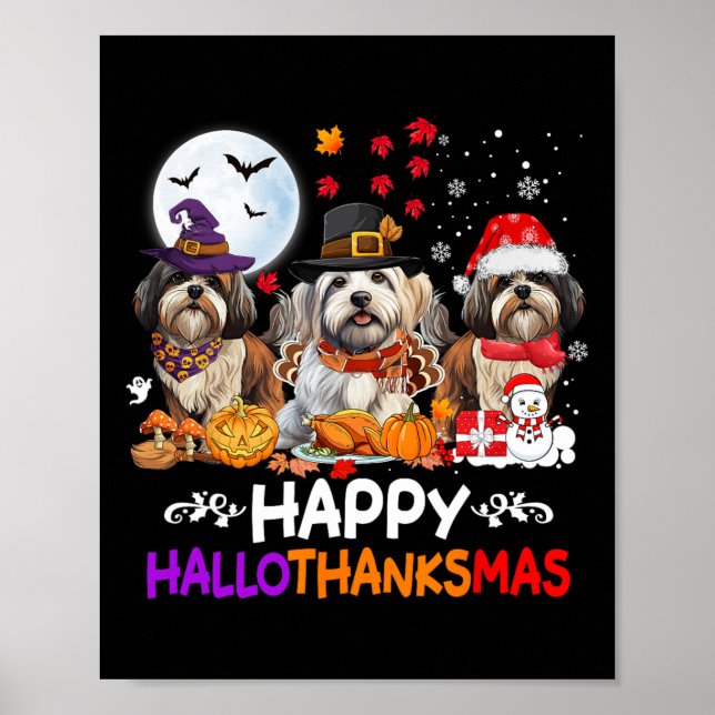 Poster Chih Tzu Chien Noël Joyeux Hallothankmas Thanksg (Devant)