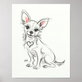 Poster Chihuahua Art print | Croquis rapide