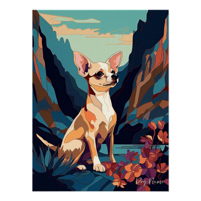 Poster Chihuahua Dog 005 - Bruno Pokopen (Devant)
