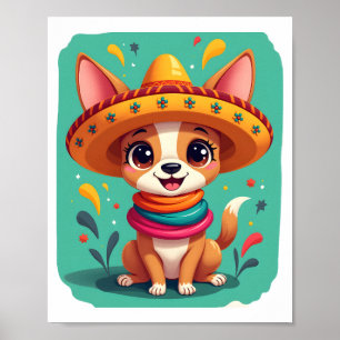 Poster Chihuahua  Mexique  Cinco de Mayo  Chien Drôle   (
