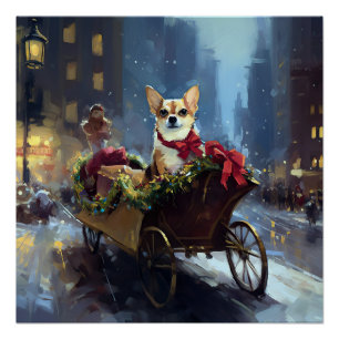 Poster Chihuahua période festive de Noël