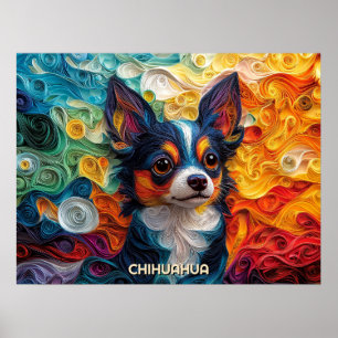 Poster Chihuahua Quart Portrait de Chien
