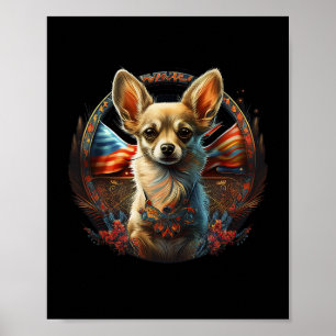 Poster Chihuahua Ukraine Paix Et Amour Drapeau Aide Chien