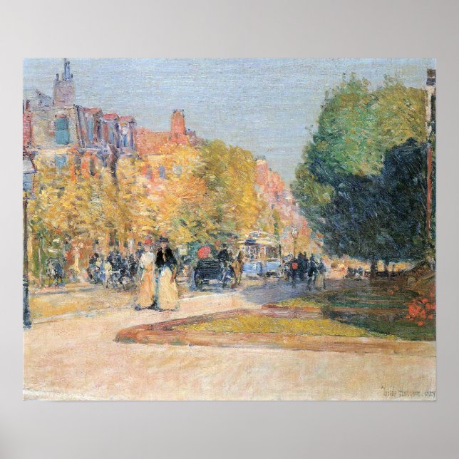 Poster Childe Hassam - Malborough Street, Boston (Devant)
