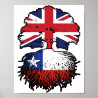 Chili Chili Royaume-Uni Drapeau des racines d'arbr