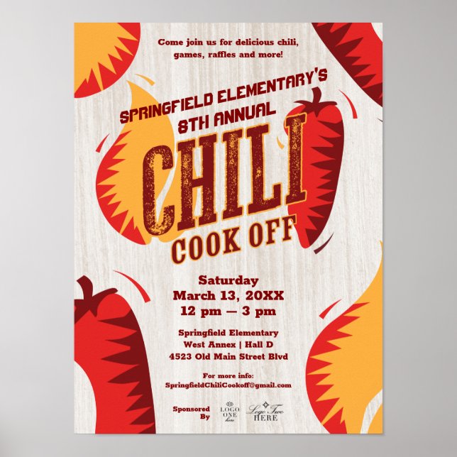 Poster Chili Cook | Concours BBQ Cookout (Devant)