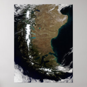 Poster Chili et région de Patagonie de l'Argentine