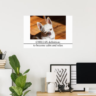 Poster Chillax Chihuahua somnolent langue détendue sortie