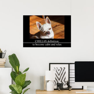 Poster Chillax Chihuahua somnolent langue détendue sortie