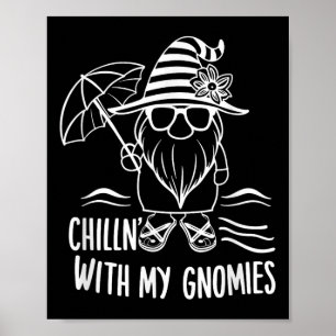 Poster Chillin Avec Mes Gnomies Plage Gnome Été Amusement