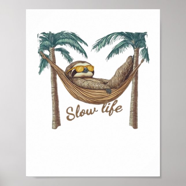 Poster Chillin' Sloth dans un hamac T-shirt surdimensionn (Devant)