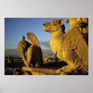 Poster Chimère, cathédrale Notre-Dame, Paris, France