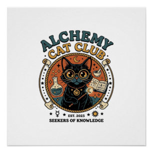 Poster Chimie Chat Amoureux des Chats Cadeau - Club de Ch