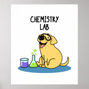 Poster Chimie Lab Funny Labrador Chien Pun