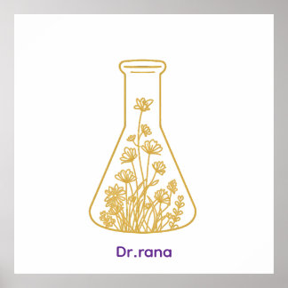 Poster Chimie moderne de l'or - Art floral dans un flacon