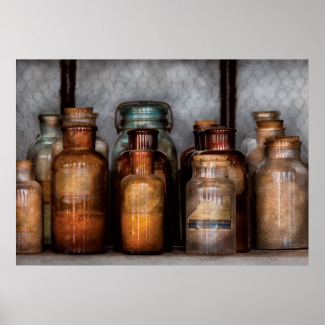 Poster Chimiste - Produits chimiques divers (Devant)