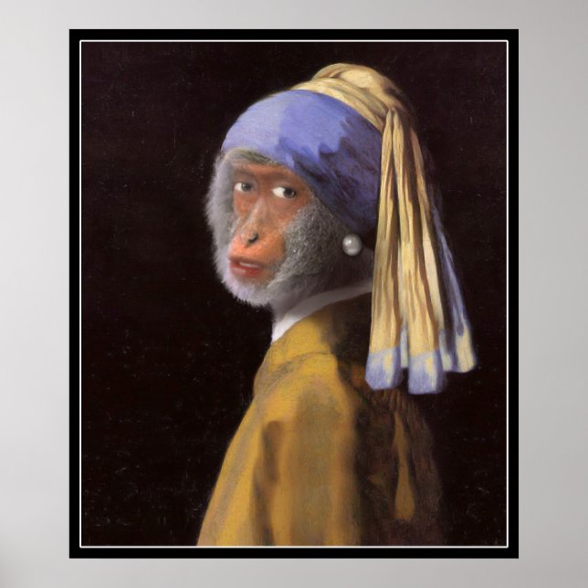 Poster Chimp Avec L'Oreille De Perle (Devant)