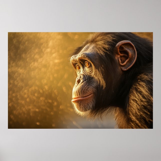 Poster Chimpanzé dans la nature (Devant)