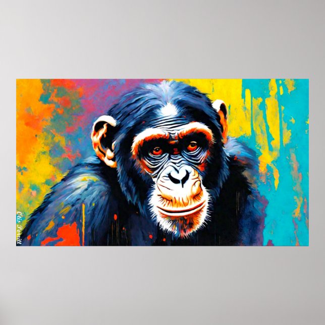 Poster Chimpanzé oriental (Devant)