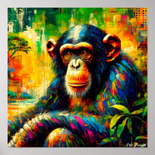 POSTER CHIMPANZEE COMMUN 7