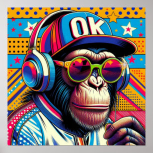 POSTER CHIMPANZEE POP-ART 10