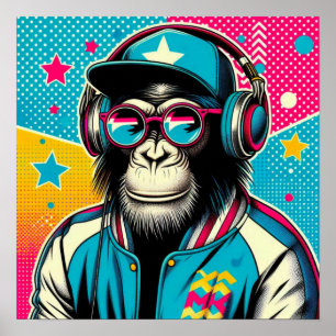 POSTER CHIMPANZEE POP-ART 4
