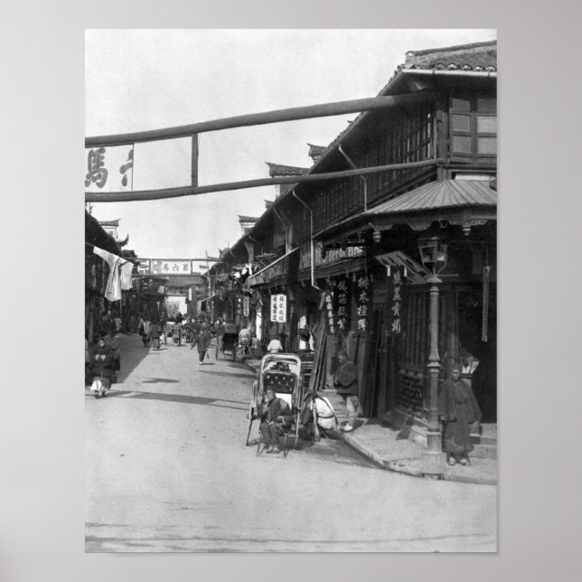 Poster Chinatown à Shanghai, fin 19ème siècle (Devant)