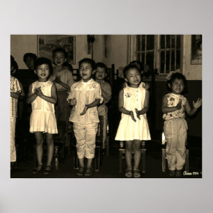 Poster Chine Ancienne Changsha garde d'enfants