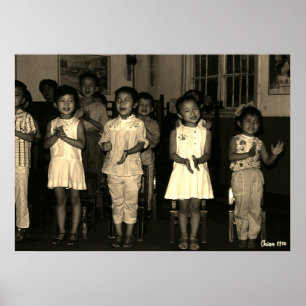 Poster Chine Ancienne Changsha garde d'enfants