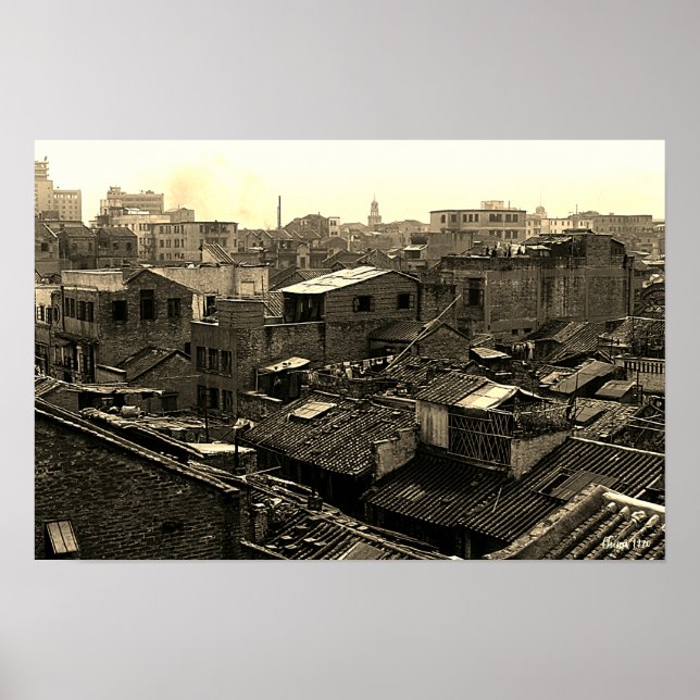 Poster Chine Ancienne ville de Canton (Devant)