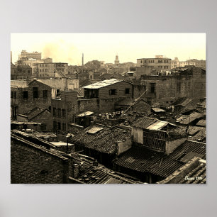 Poster Chine ancienne ville de Canton