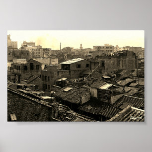 Poster Chine Antique ville de Canton