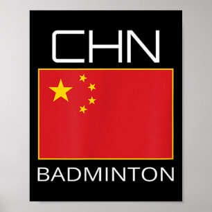 Poster Chine Badminton Équipe Ventilateur Cadeau Athlète 
