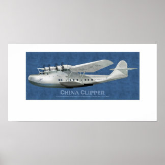 Poster Chine Clipper Martin M-130