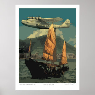 Poster Chine Clipper sur Hong Kong 1935