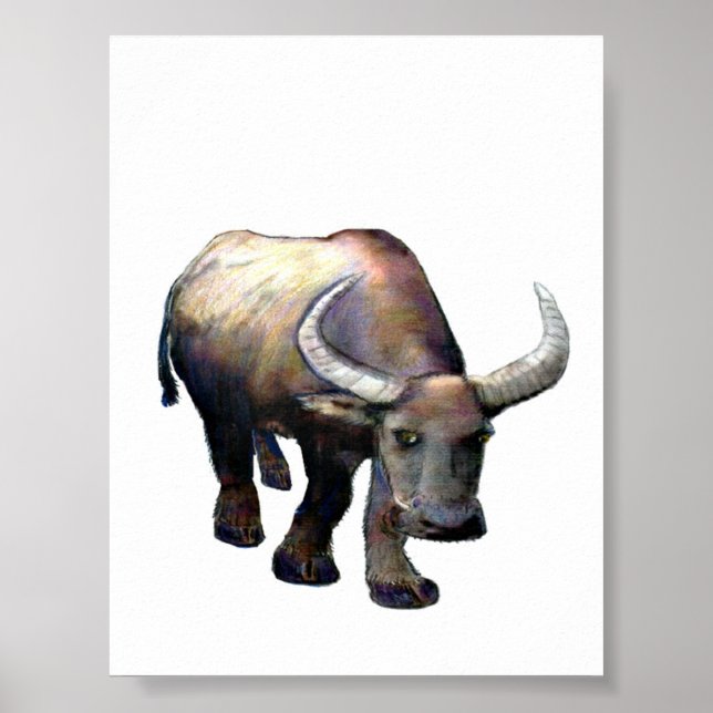 Poster Chine Colossal de Buffalo d'eau Giclée jGibney (Devant)