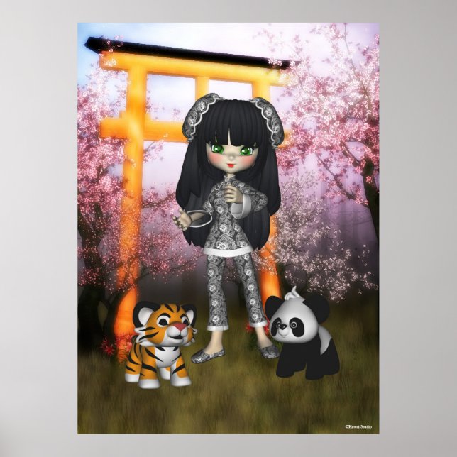 Poster Chine Girl belle Orient Print (Devant)