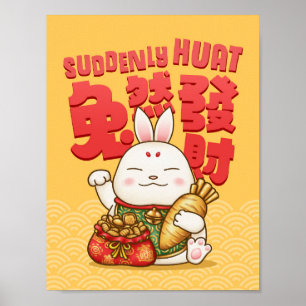 Poster Chine Nouvel An Lucky Rabbit