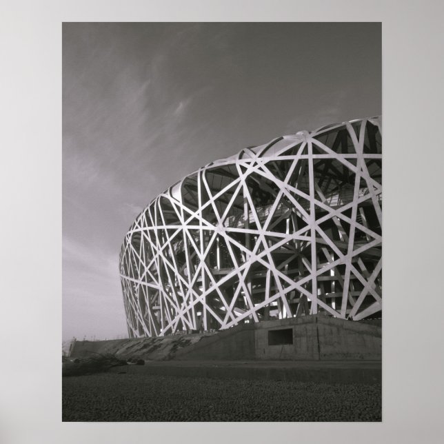 Poster Chine, Pékin. Stade national, Lieu de la (Devant)