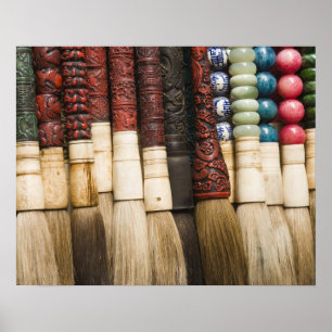 Poster Chine, Shanghai. Brosses Chenghuang Miao