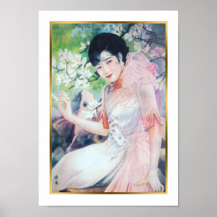 Poster Chine vintage Beauté Shanghai Modèle Annonce