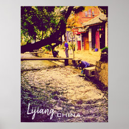 Poster Chine Voyage province de Lijiang Yunnan