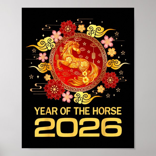 Poster Chinese New Year 2026 Year Of The Horse  (Devant)