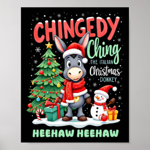 Poster Chingedy Ching L'Donkey De Noël Italien Heehaw