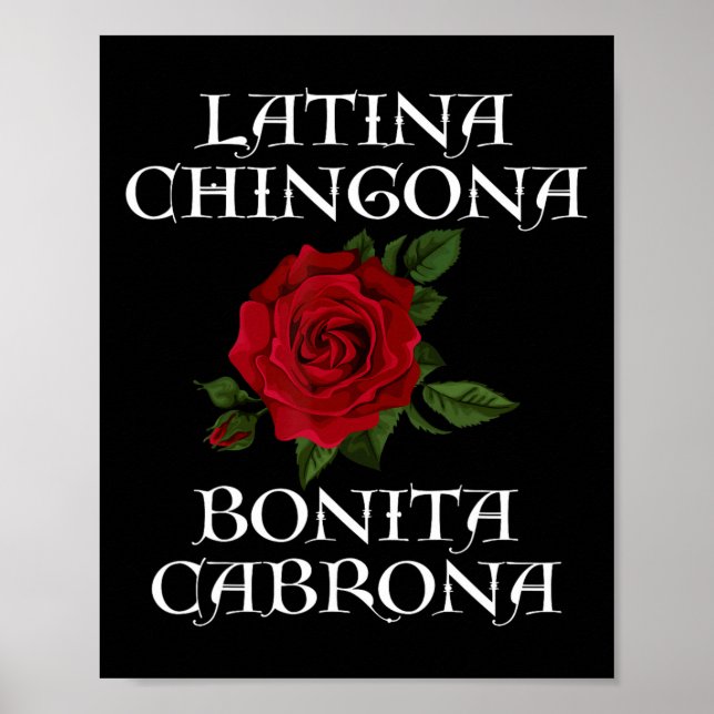 Poster Chingona Bonita Cabrona Hispanique Chicana Feminis (Devant)